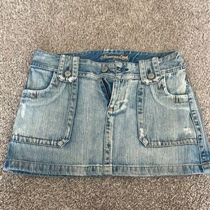 American Eagle distressed denim jean skirt